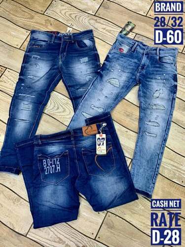 Mens Faded Denim Jeans