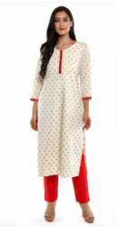 Diamond Foil Printed Cotton Kurta Set
