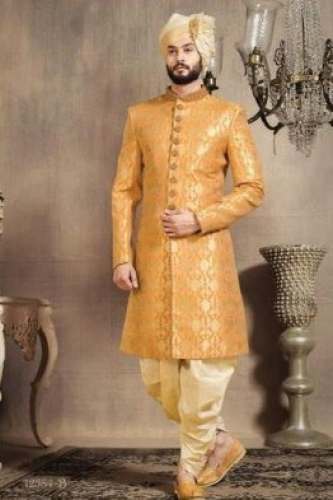 Jodhpuri Silk Wedding Sherwani  by Taaje Shehbaz Clothing Co