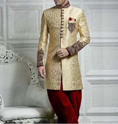 Wedding Wear Emboridered Mens Sherwani  by Taaje Shehbaz Clothing Co