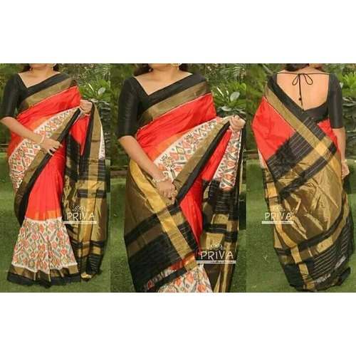 Fancy Ikkat Pure Silk Saree by Magnus Trading