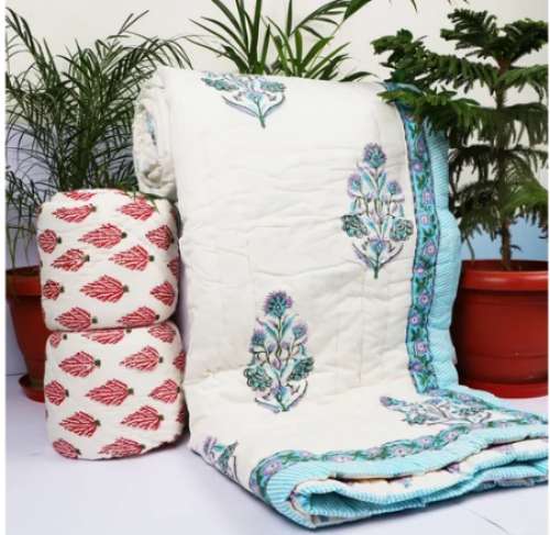 vht Block Printed Designer printed razai 