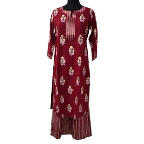 Formal wear Cotton Printed Palazzo Suit by Baani Apparels
