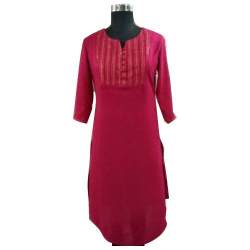 Stylish Plain cotton Pink kurti