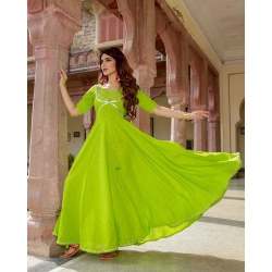 Anarkali Plain Cotton Kurti
