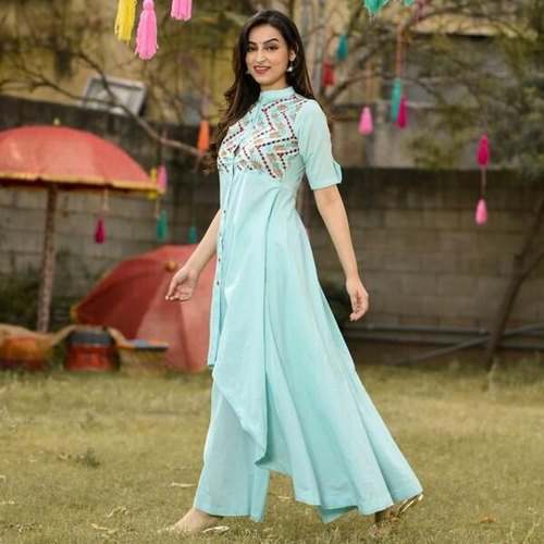 Fancy Embroidered Kurti Palazzo Set