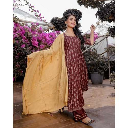 New Arrival Rayon Printed Kurti Palazzo Set by Harshit Creation