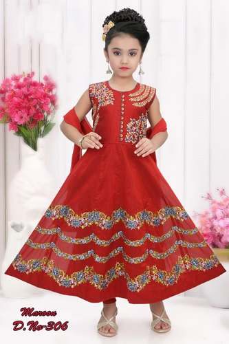 Cute Baby Girls Silk Gown  by Chhaya Fashion