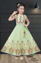 Ethnic Pista Color Kids Girls Gown 