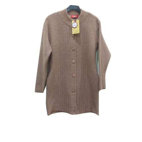 Ladies Knitted Crew Neck Wool Cardigan by J Son Doaba Hosy