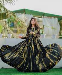 NEW FANCY DIGITAL PRINT WORK LOOK BEAUTIFUL GOWN