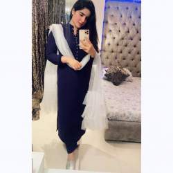 Simply Sobber Plain Kurti set with Ruffle dupatta 