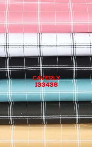 Checks Cotton Shirting Fabric by Kauvery Fab Tex