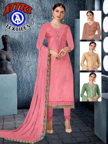 Cotton Bombay Patti Dress With Nazmin Dupatta