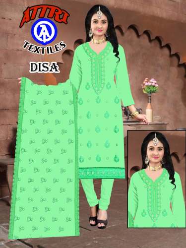 Cotton Satin Unstitched Suit