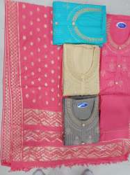 Designer Cotton Embroidered Unstitch Suit