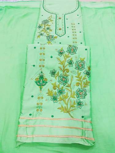 Heavy Flower Embroidery Work Unstitch Suit