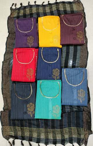 Lining Dupatta With Unstitch Suit