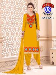 Ninza Saten Unstitched Suit