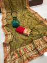 Fancy Gota Patti Bandhej Darbari Saree  thumb 2