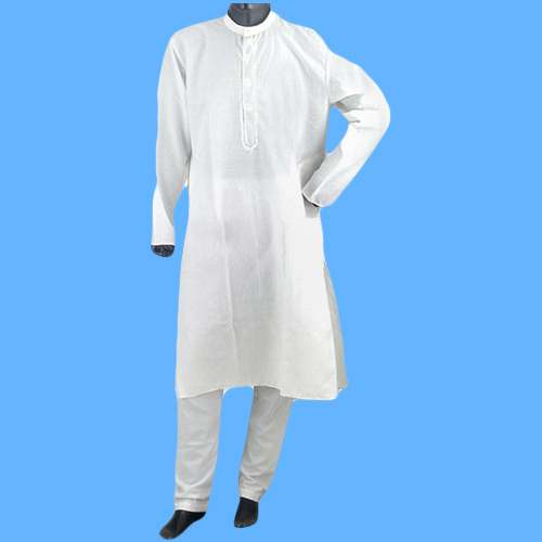 Plain mens White Kurta  by Sarvodaya Trading Co 