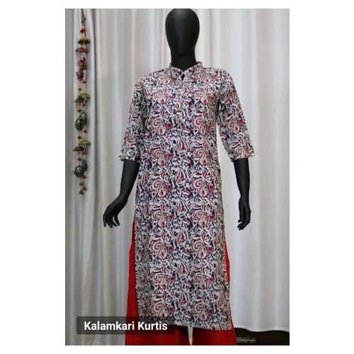 Casual Wear Straight Kalamkari Kurti  by Shubham Saree Emporium