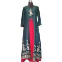 Jacket Style long Green Indo Western Kurti 