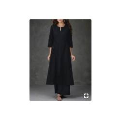 Trendy Plain Black A line Kurti 