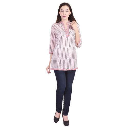 Jaipuri Short Tunic Kurti  by Meera Handicraft