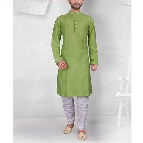 Mens Plain Cotton Kurta Pajama by Kutub Fashion