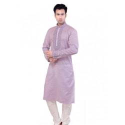Light Pink Embroidered Mens Kurta Pajama