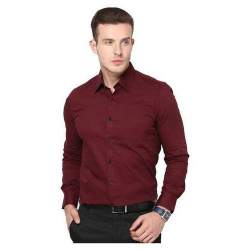 Maroon Plain Formal Mens shirt 