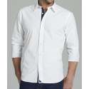 Mens White Plain Shirt 