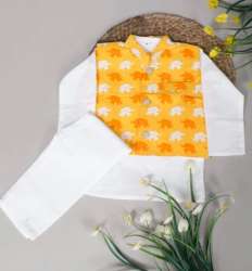 Kids Boy Fancy Jacket Kurta Pajama Set 