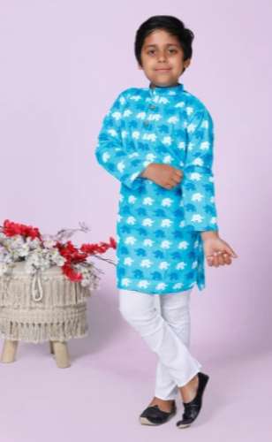 Kids Boys Blue color Kurta Pyjama by Bhatia Enterprise