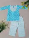 Kids Full Sleeves Cotton Printed Kurti Pant Set  thumb 1