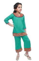 Kids Girls Round Neck Fancy Kurti Palazzo