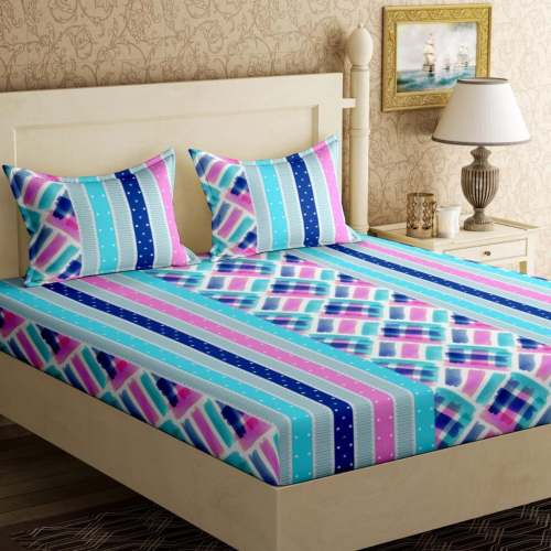 COTTON DOUBLE BED BEDSHEET WITH 2 PILLOW COVER