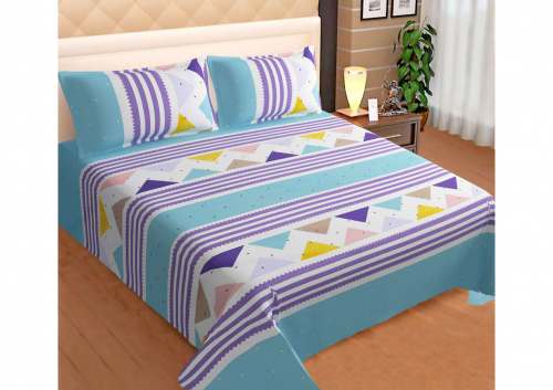 Glace Cotton  90*100 Double Bed Sheet by Bhagwati Textiles