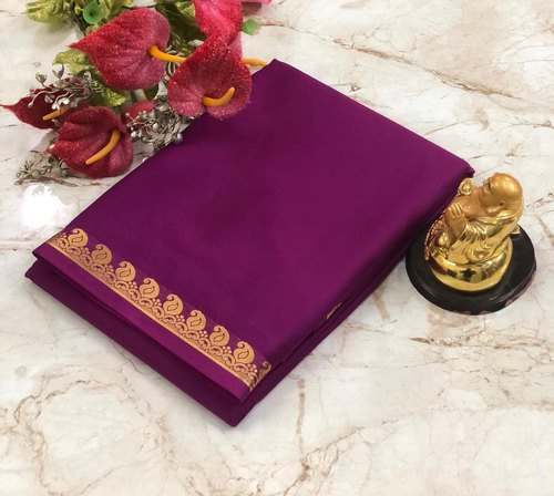 Plain Mysore Crepe silk saree by Sai Fashions