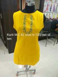 Fancy Yellow Plain Sleeveless Top