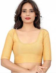 Creame Plain Lycra Readymade Blouse 