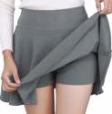 Grey Short Cotton Lycra Mini Skirt  thumb 1