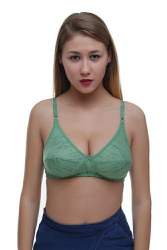 Ladies Green Printed Bra