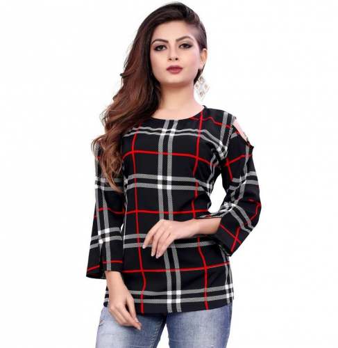 Check Print Fancy Top 