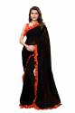 fancy-ruffle-lace-plain-saree