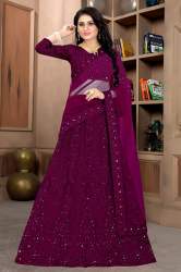 Heavy Embroidered Work Organza Lehenga