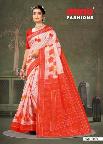 Malang Flower Fancy Saree by Minu Saree