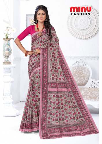 Minu Kalamkari Saree (Malai Cotton) by MINU by Manini Fashions
