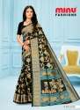 Minu Tant Black Saree by MINU thumb 5